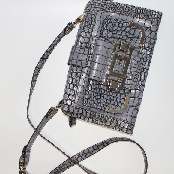 Rare Y2K Vintage Purple Croc Crossbody Guess Bag - Picture 2 of 7